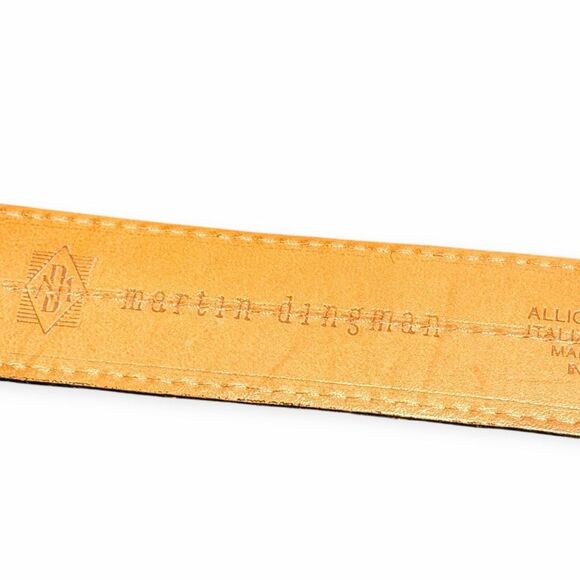 MARTIN DINGMAN Men’s Black Alligator Grain Leather Belt Size 36 (90 cm) - Picture 5 of 7